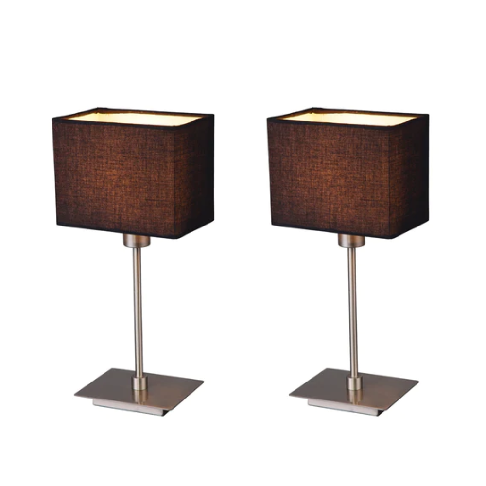 Pueblo Set of 2 Table Lamp Black Fabric