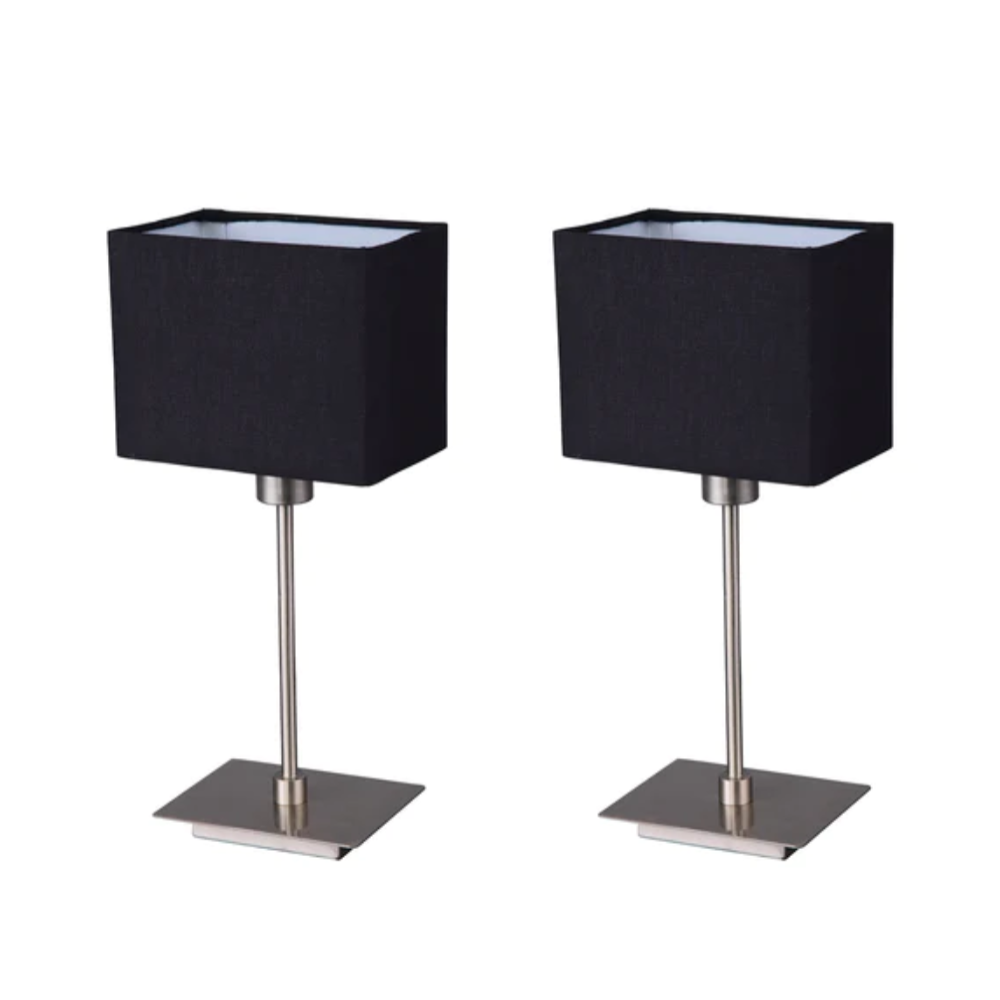 Pueblo Set of 2 Table Lamp Black Fabric