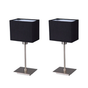 Pueblo Set of 2 Table Lamp Black Fabric