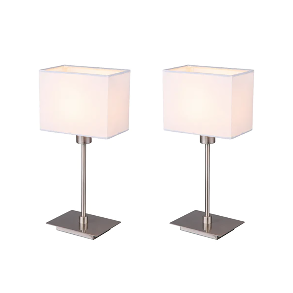 Pueblo Set of 2 Table Lamp White Fabric