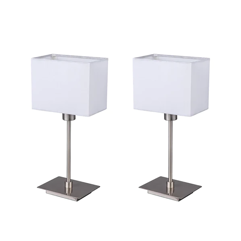 Pueblo Set of 2 Table Lamp White Fabric