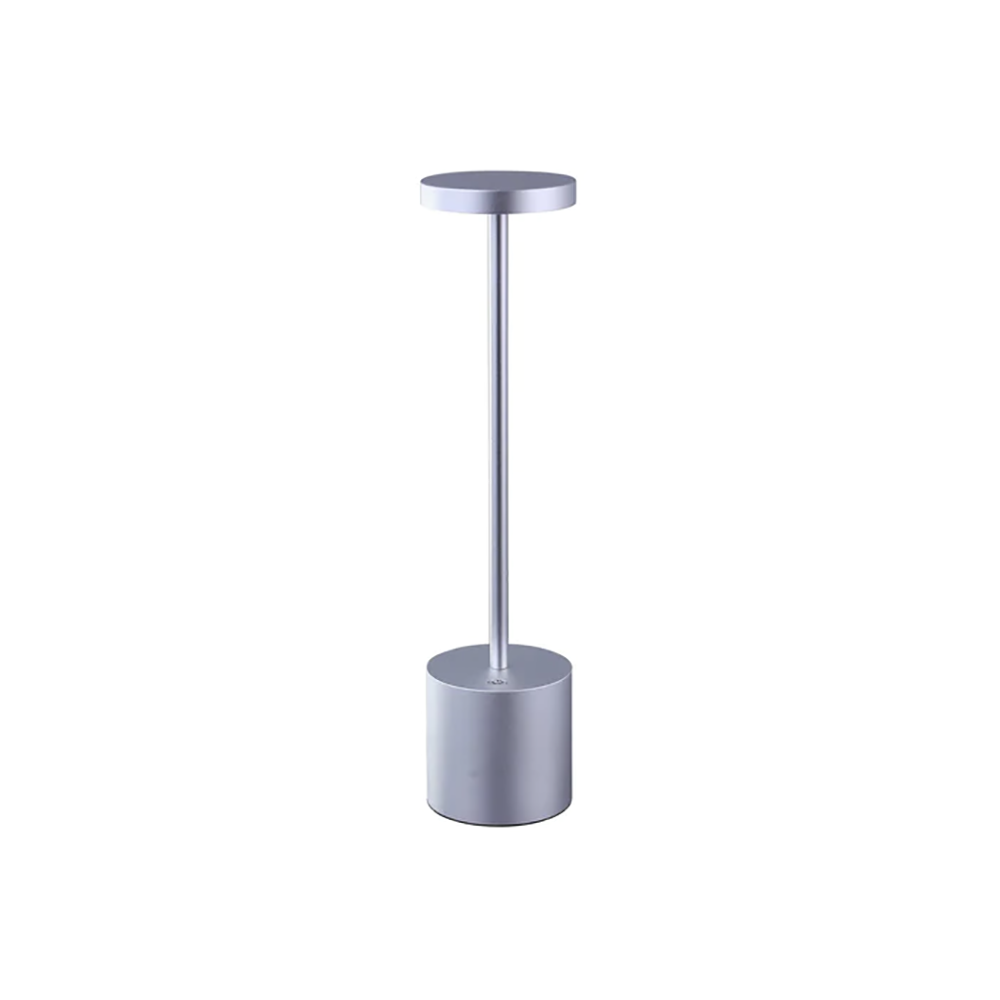 Portable Rechargeable LED Bar Table Lamp Silver Aluminum 3000K