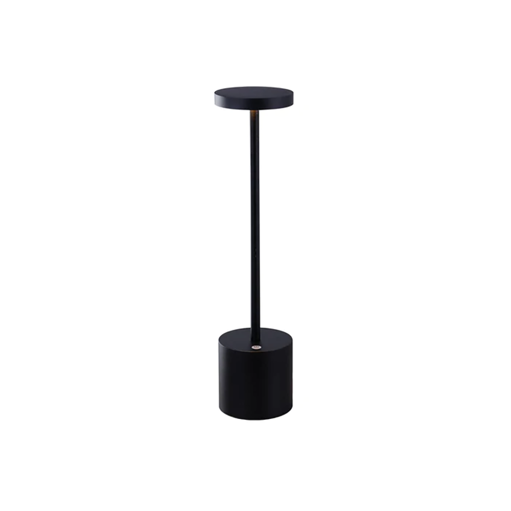Portable Rechargeable LED Bar Table Lamp Black Aluminum 3000K