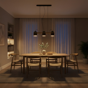 Pivota 3 Lights Pendant Light Black