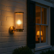 Linton Outdoor Wall Light in Galvanized, Brass