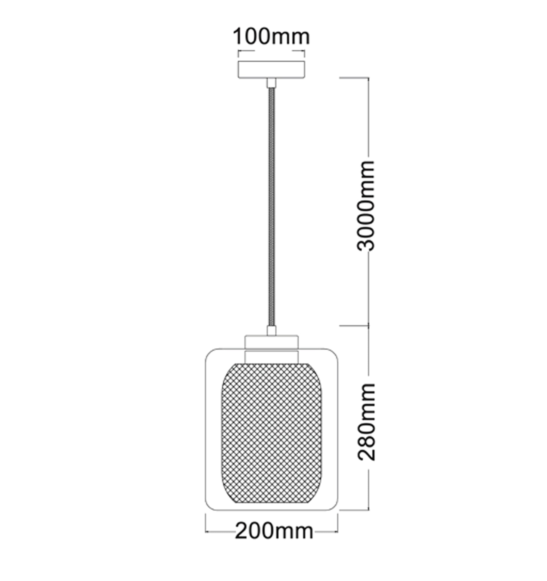 TONO: Mesh Internal & Clear Glass Oblong Pendant Lights