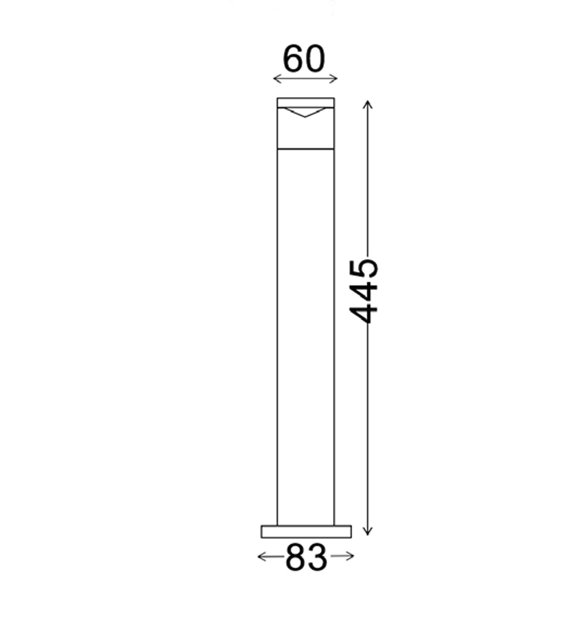 PHARE: GU10 Surface Mounted Titanium Anti Glare Bollard Light IP54