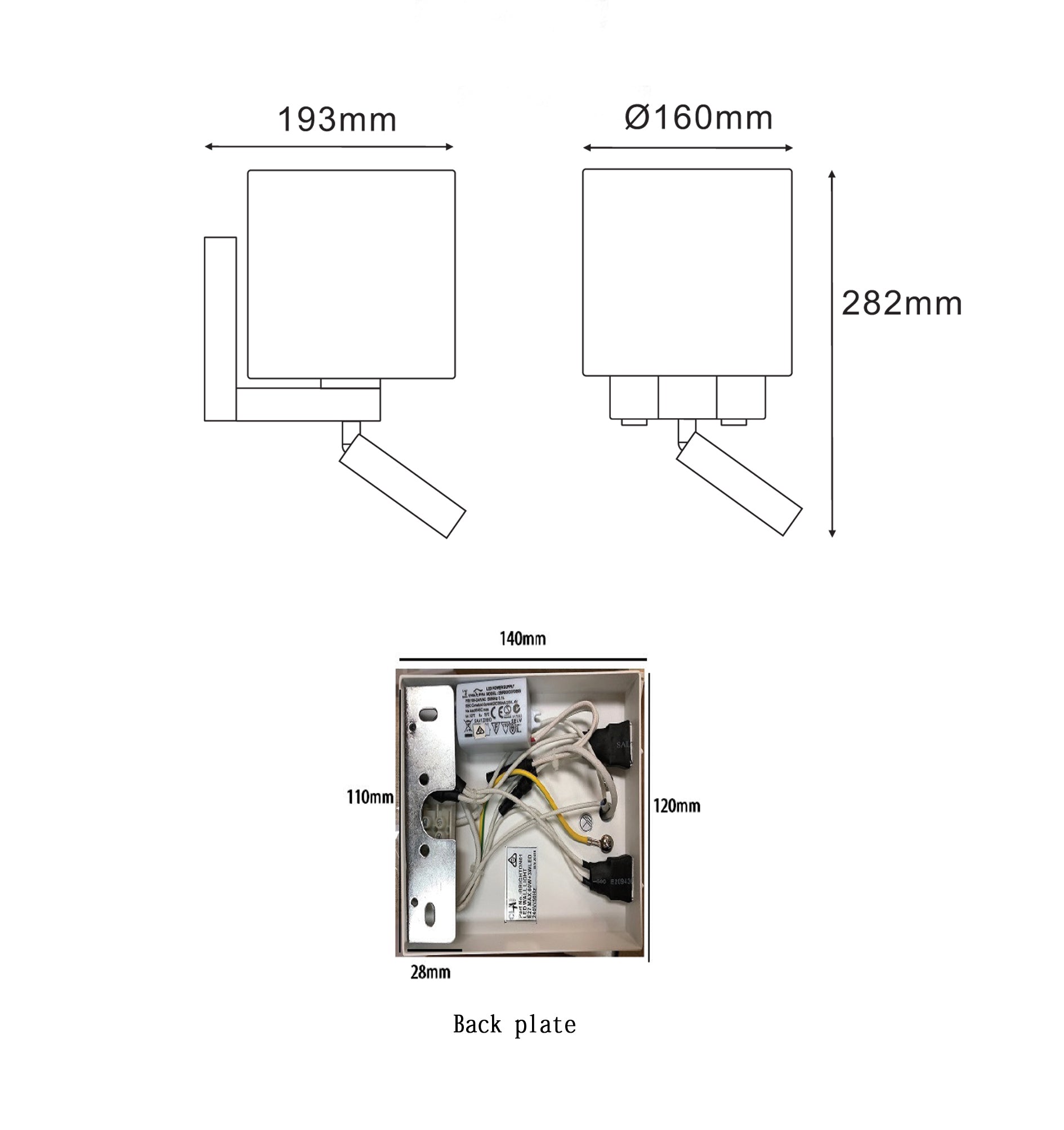 BRIGHTON: City Series E27 Interior Wall Lamp With Adjustable LED Reading Lights