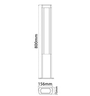 AMUN: LED Surface Mounted Matte Black Rectangular Bollard Lights IP54