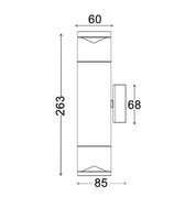 PHARE: GU10 Exterior Wall Pillar Light (Aluminium Titanium) IP65