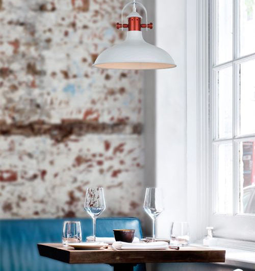 NARVIK: Industrial Scandinavian Dome Shape With Copper Plating Pendant Lights