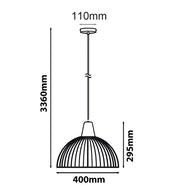STRAND: Iron and Wood Dome Cage Pendant Lights