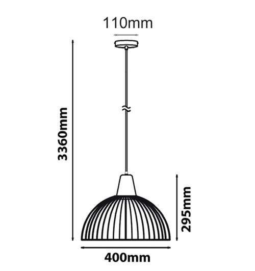 STRAND: Iron and Wood Dome Cage Pendant Lights