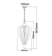 SENORITA: Rustic Medium Tuscan Coffee Cherry / Winter Moss Wood Pendant Lights