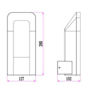 HATHOR: Exterior LED Dark Grey Rectangular Surface Mounted Wall Light IP54