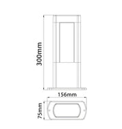 AMUN: LED Surface Mounted Matte Black Rectangular Bollard Lights IP54