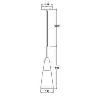 FINN: Scandinavian Blonde Wood & Opal Glass Long Cone Pendant Light