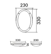 BULK: Oval LED Exterior Bulkhead Lights IP66 IK10