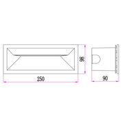 BRICKTRI: LED Tri-CCT Exterior Recessed Rectangular Wall / Brick Lights IP65