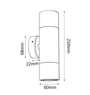 GU10 Exterior Wall Pillar Spot Lights (Copper) IP65