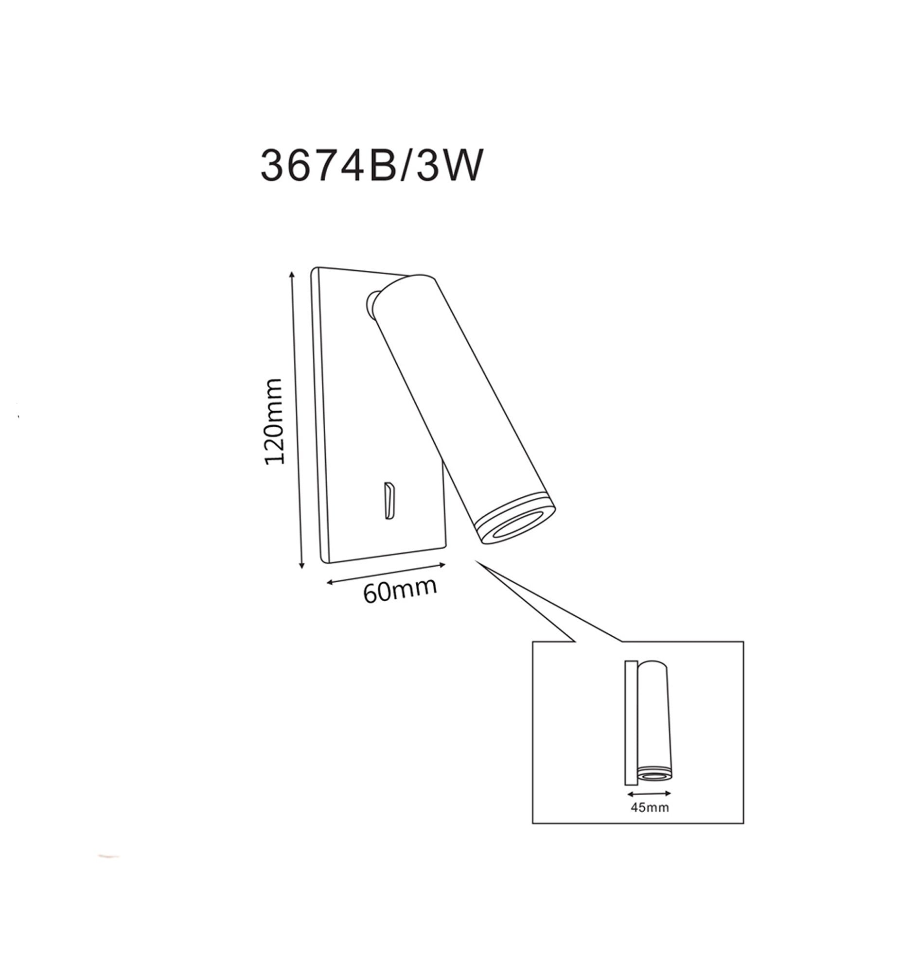 LYON: City Series LED Wall Surface Mounted Matte White Reading Light