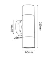 GU10 Exterior Wall Pillar Spot Lights (Anodized Aluminium) IP65