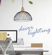 STRAND: Iron and Wood Dome Cage Pendant Lights