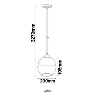 CASA: White With Amber Wine Glass Shape Pendant Light