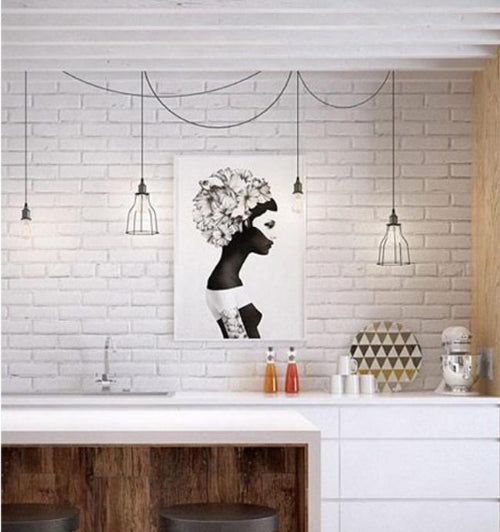 BLACKBAND Industrial Black Pear Shape Bird Cage Pendant Light
