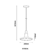 RIVERINA: GU10 Smokey Black Martini Glass Pendant Light