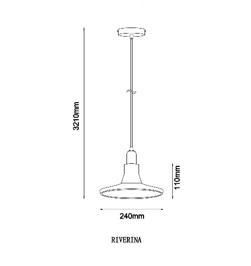 RIVERINA: GU10 Smokey Black Martini Glass Pendant Light
