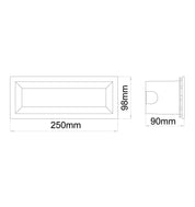 BRICKTRI: Exterior LED Tri-CCT Recessed Rectangular Frosted Diffuser Wall / Brick Lights IP65