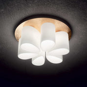 Daisy Pl6 Round Flush Mount 6 Lights Gold Metal / Glass