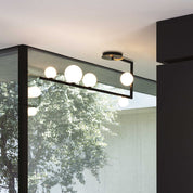 Birds Pl5 Semi-Flush Mount 5 Lights Black Metal / Brass