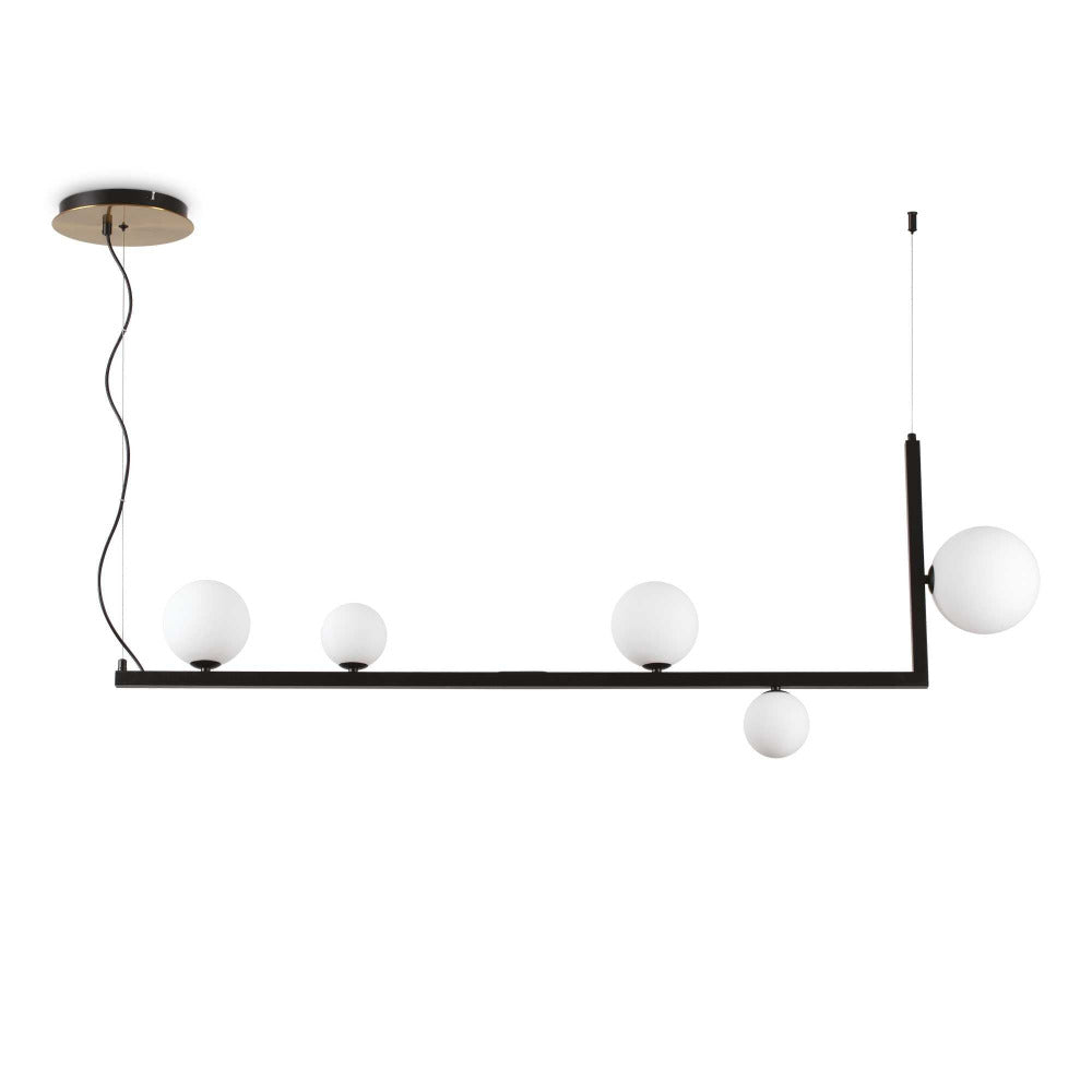 Birds Pl5 Pendant 5 Lights Black Metal / Brass