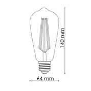 LED Filament Globe 240V 8W ES Clear Glass 3000K