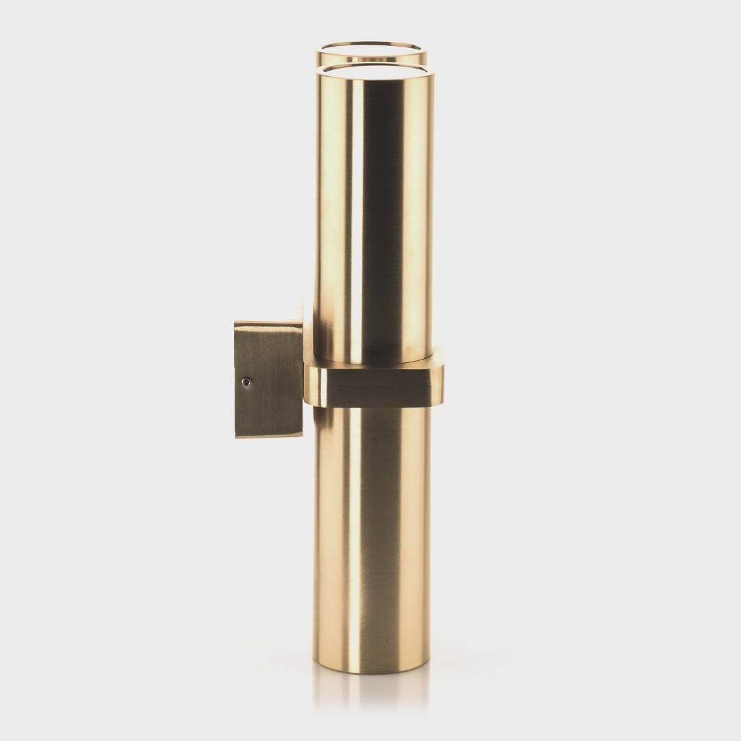 Havit Lighting Luz Solid Brass TRI Colour Double Up & Down Wall Pillar Lights