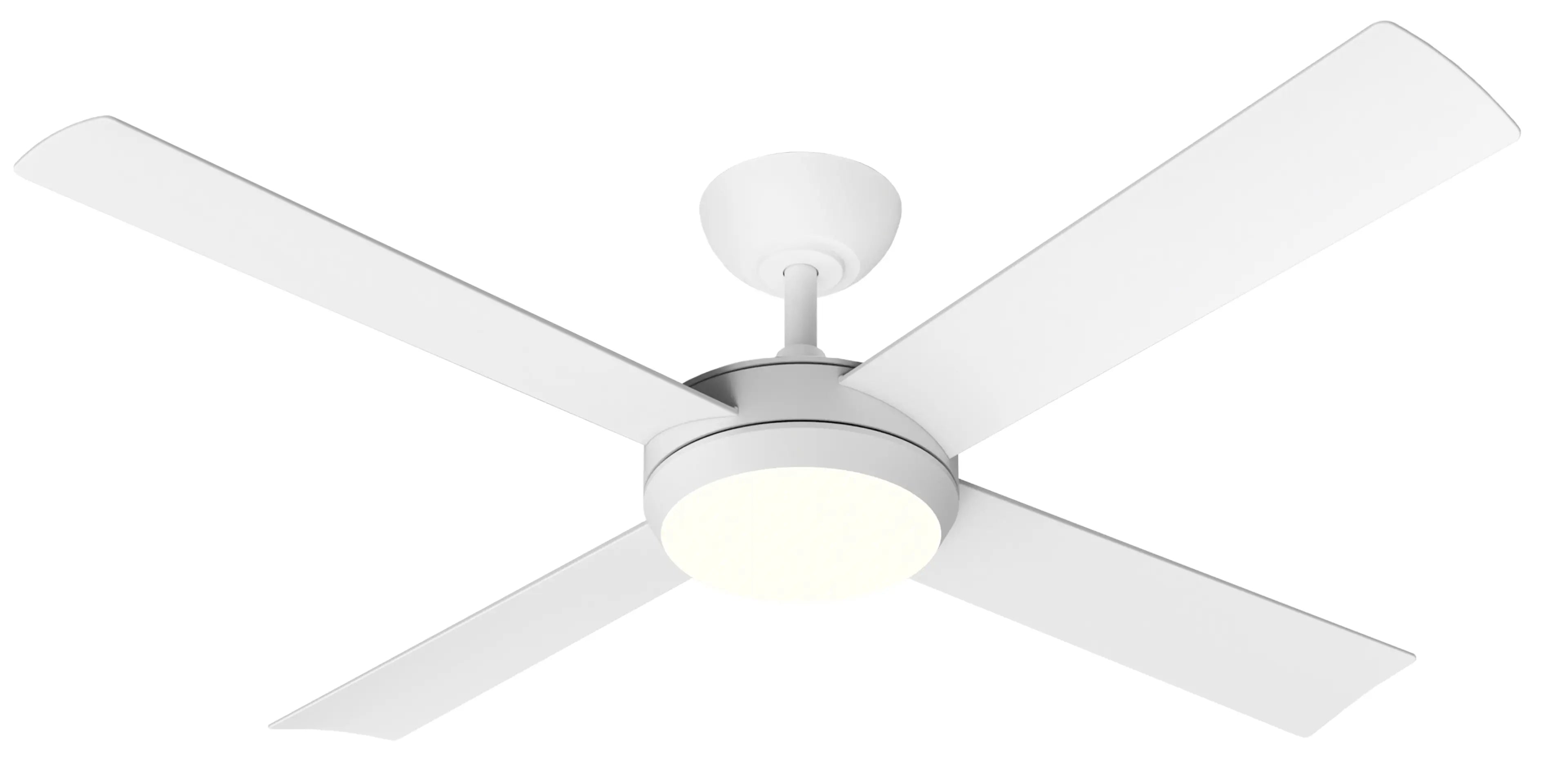 Quantum 52" DC Ceiling Fan with CCT LED and Remote | Matte White
