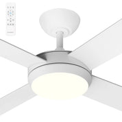Quantum 52" DC Ceiling Fan with CCT LED and Remote | Matte White