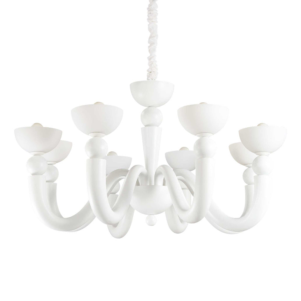 Bon Bon Sp8 Chandelier 8 Lights Matt White Metal