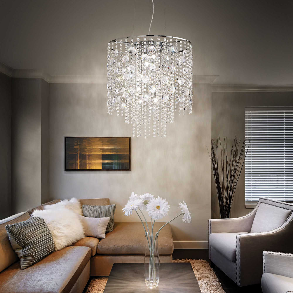Evasione Sp8 Crystal Pendant 8 Lights Chrome