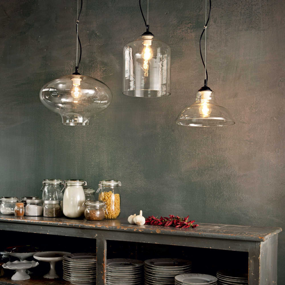 Bistro' Sp1 Plate Pendant Light Glass