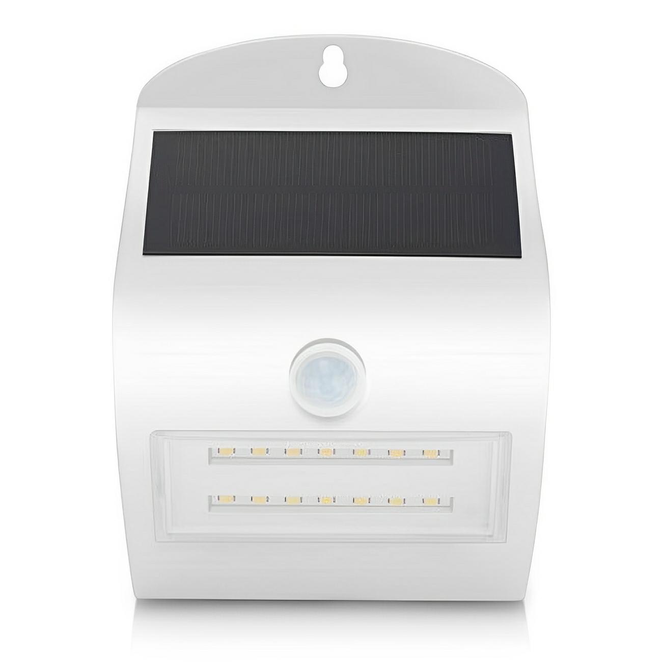 3w LED Solar Wall Light 4000k in White w/ Sensor
