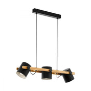 Hornwood 3 Light Pendant Black, Cream & Brown