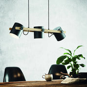 Hornwood 3 Light Pendant Black, Cream & Brown