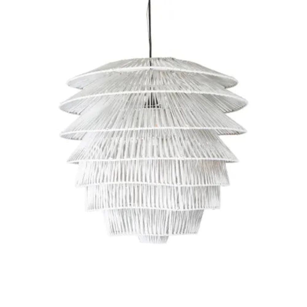 Saba Pendant Light White Rattan