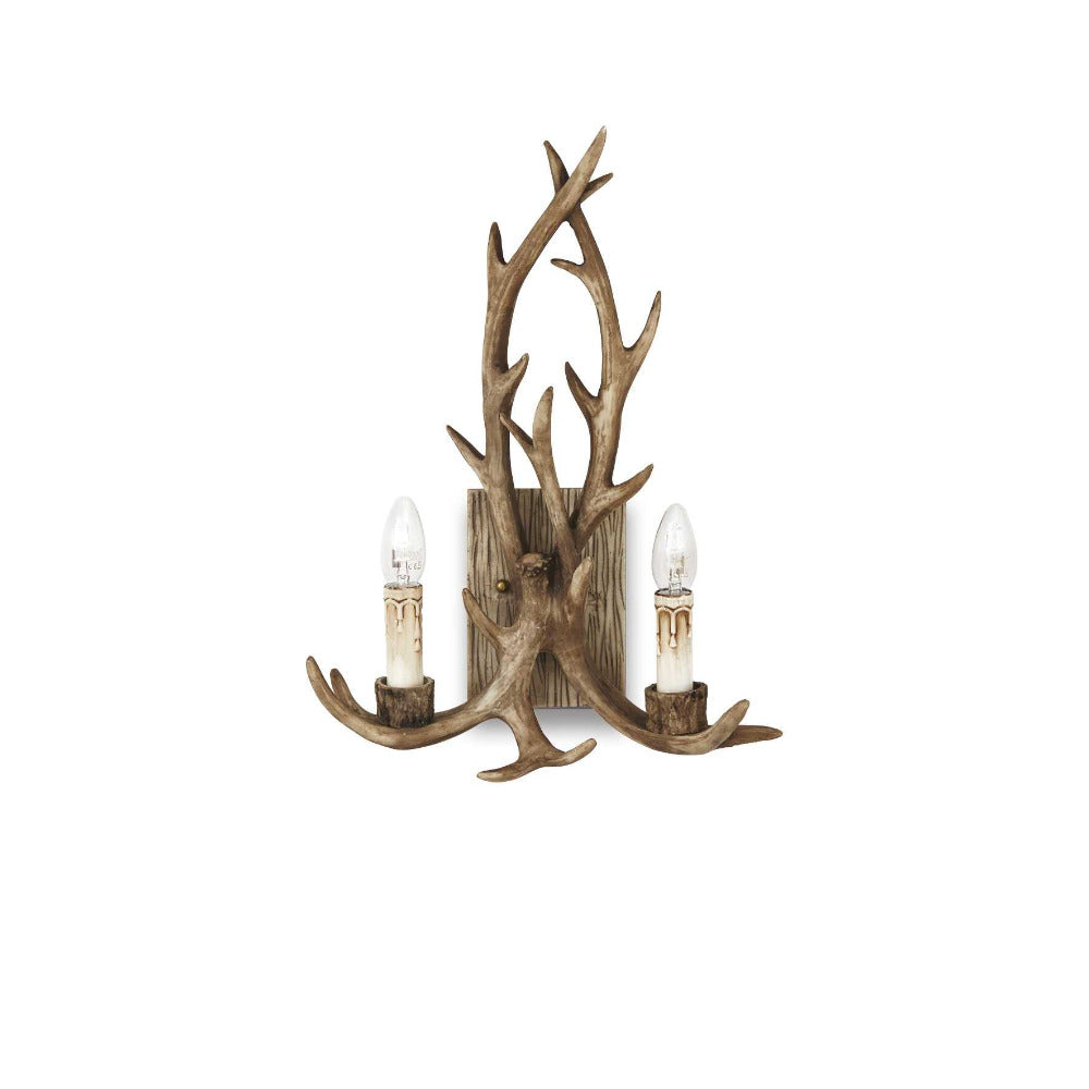 Chalet Ap2 Wall Sconce 2 Lights Beige Metal / Resin