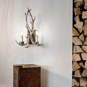 Chalet Ap2 Wall Sconce 2 Lights Beige Metal / Resin