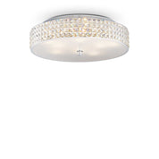 Roma Pl9 Ceiling Crystal 9 Lights White Metal & Glass