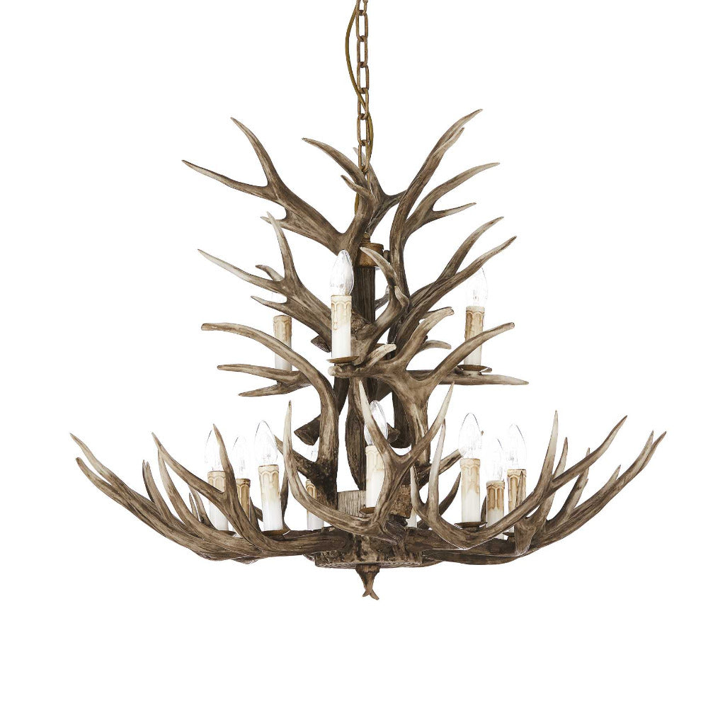 Chalet Sp12 Pendant 12 Lights Beige Metal / Resin